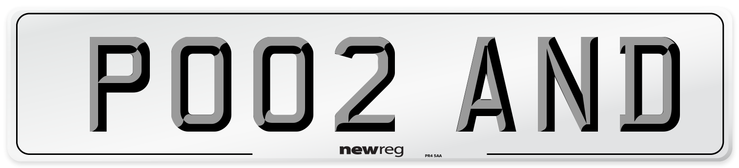 PO02 AND Number Plate from New Reg